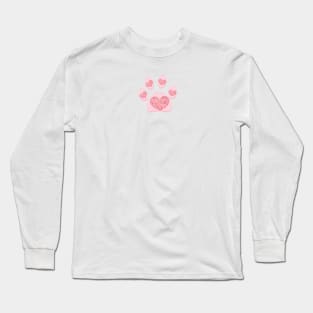 Dog paw print with shining red heart. Valentine's day design Long Sleeve T-Shirt